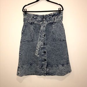 Who What Wear Acid Wash Denim Skirt
